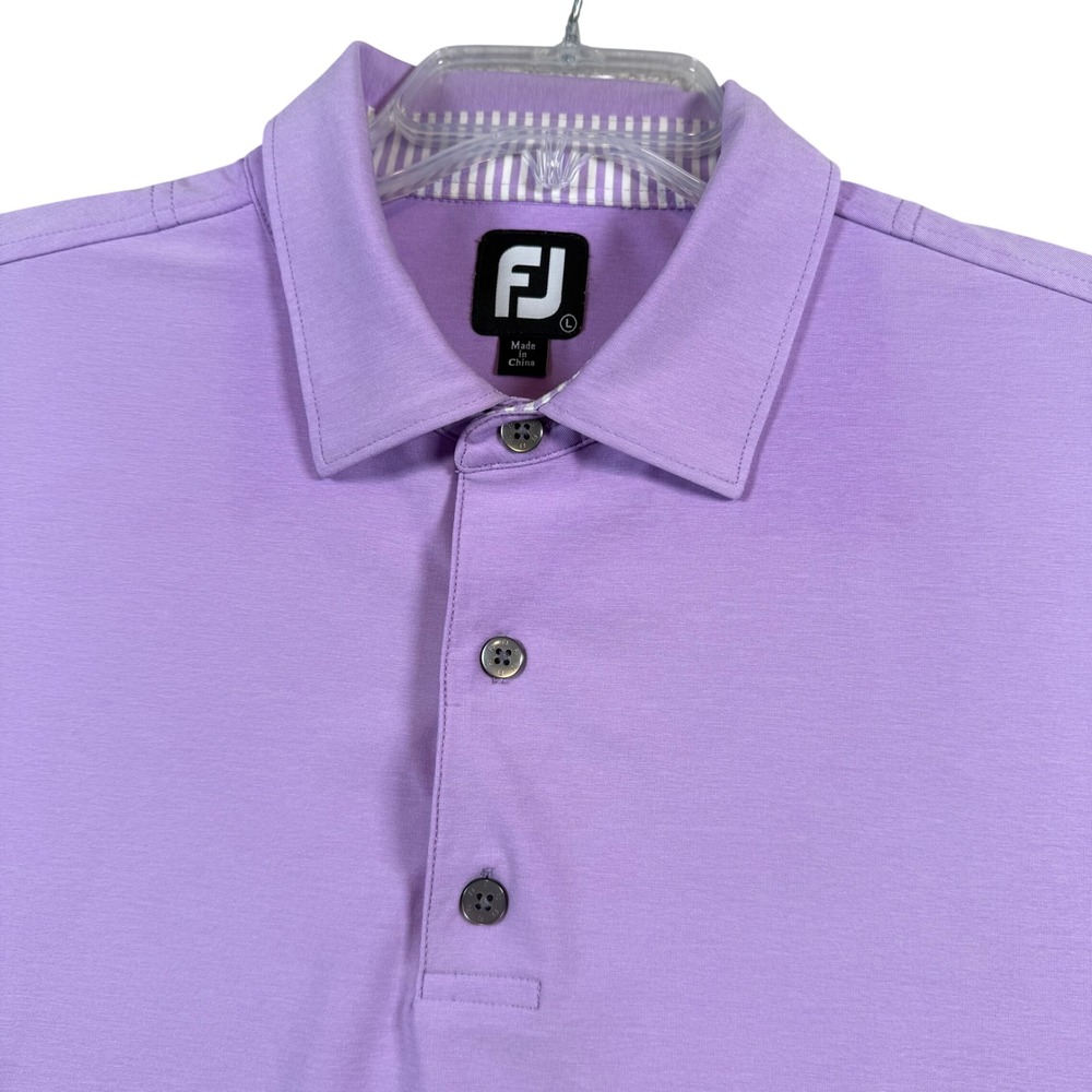 FootJoy Polo Shirt Men Large Purple ProDry Performance Stretch Short Sleeve Golf
